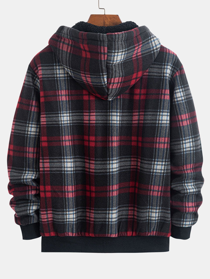 Henk | Flanellen hoodie met teddyvoering