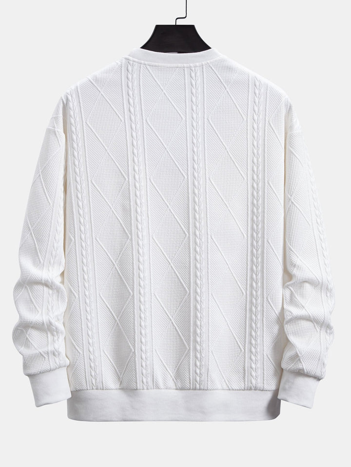 Wout | Sweater met geometrisch jacquarddessin en relaxte pasvorm