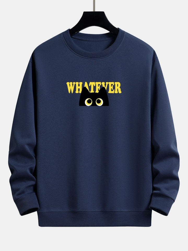 Harm | Sweater met zwarte kat en tekstopdruk en relaxte pasvorm