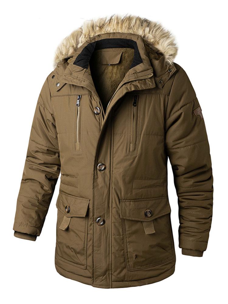 Ronald | Coat met imitatiebontkraag en afneembare capuchon