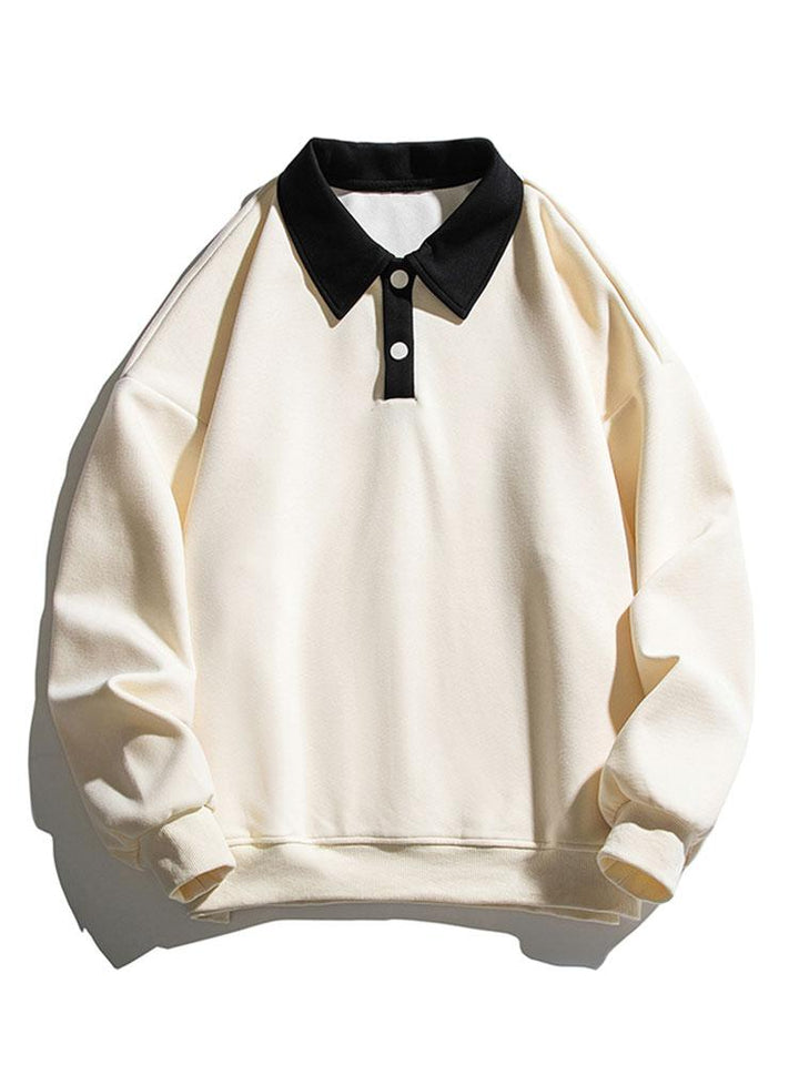 Rein | Polosweater met contrastdetails en relaxte pasvorm