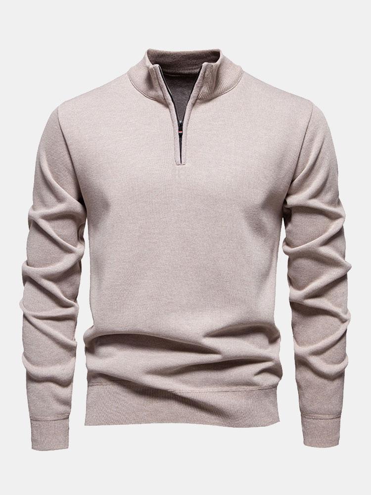 Richard | Relaxed-fit trui met hoge kraag en rits