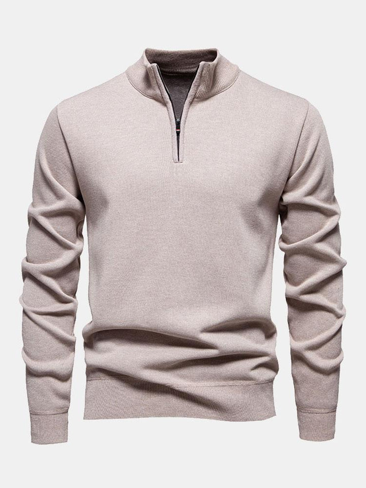 Richard | Relaxed-fit trui met hoge kraag en rits