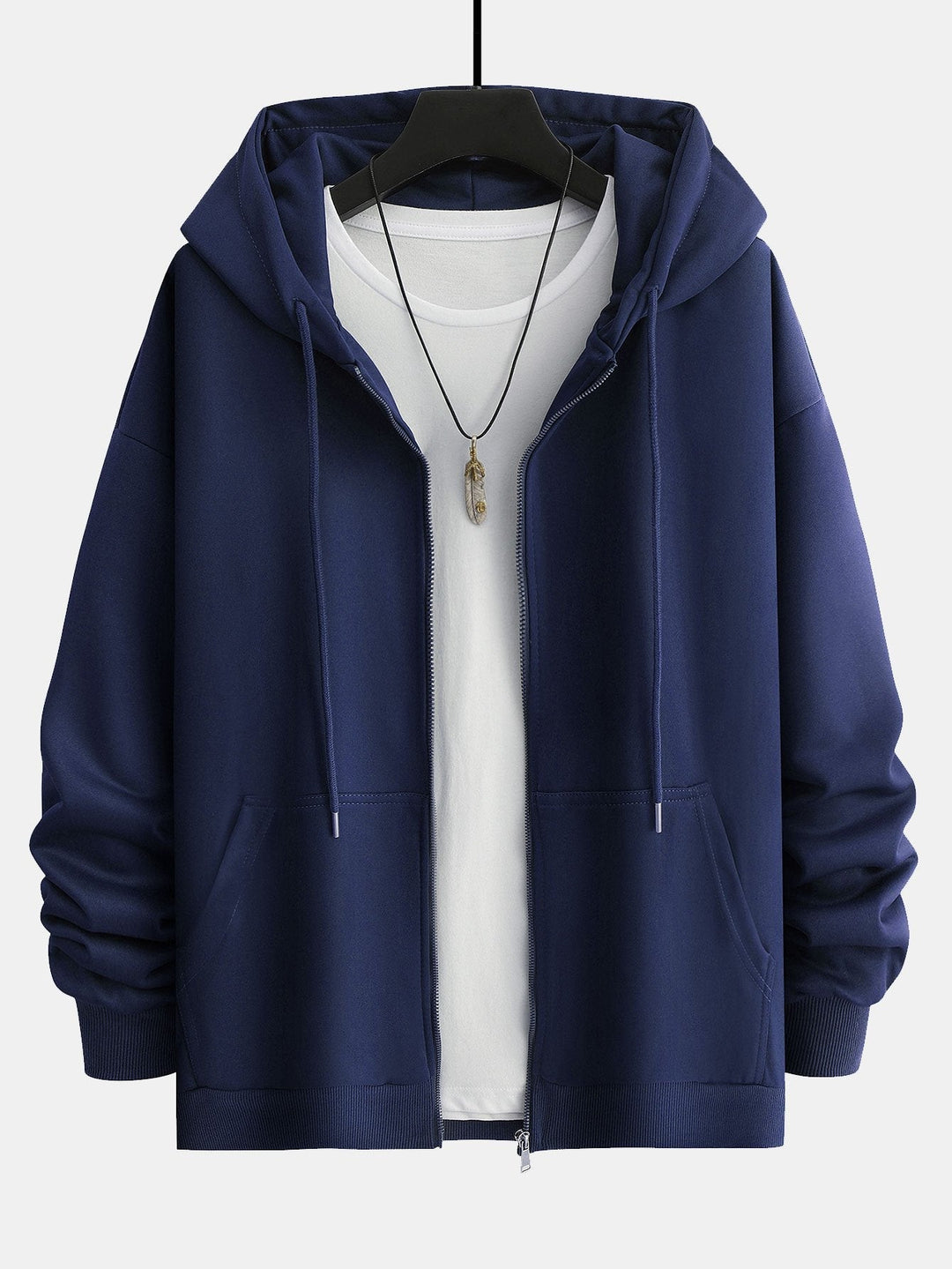 Berend | Basic hoodie met ritssluiting en relaxte pasvorm