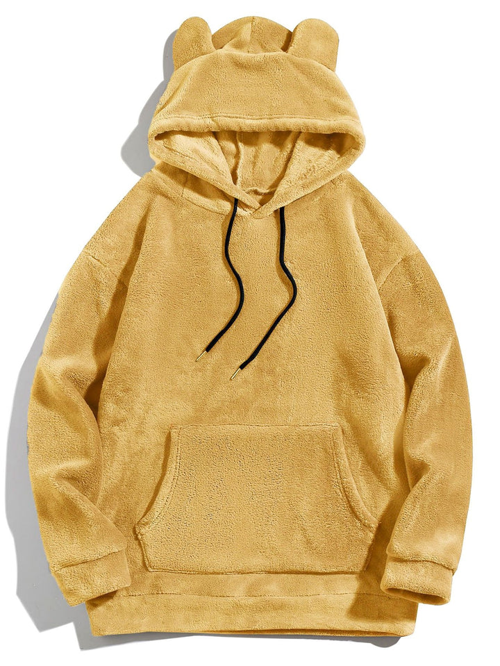 Reinier | Hoodie van teddyfleece met oortjes en relaxte pasvorm