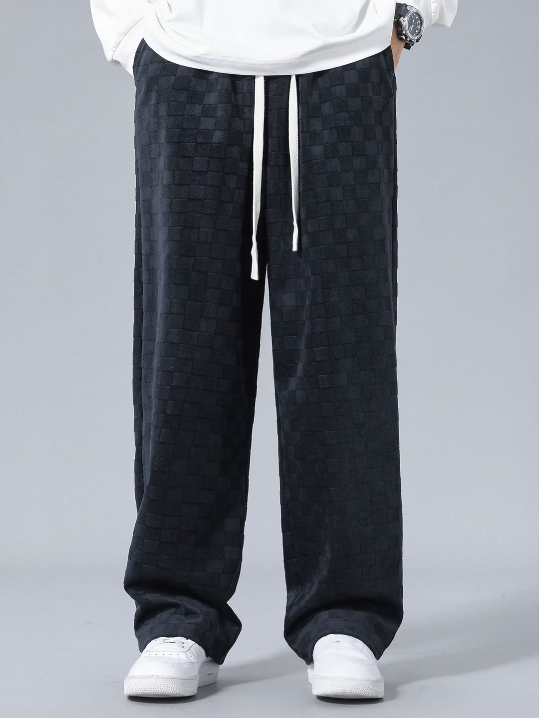Arne | Geblokte Broek Straight Leg