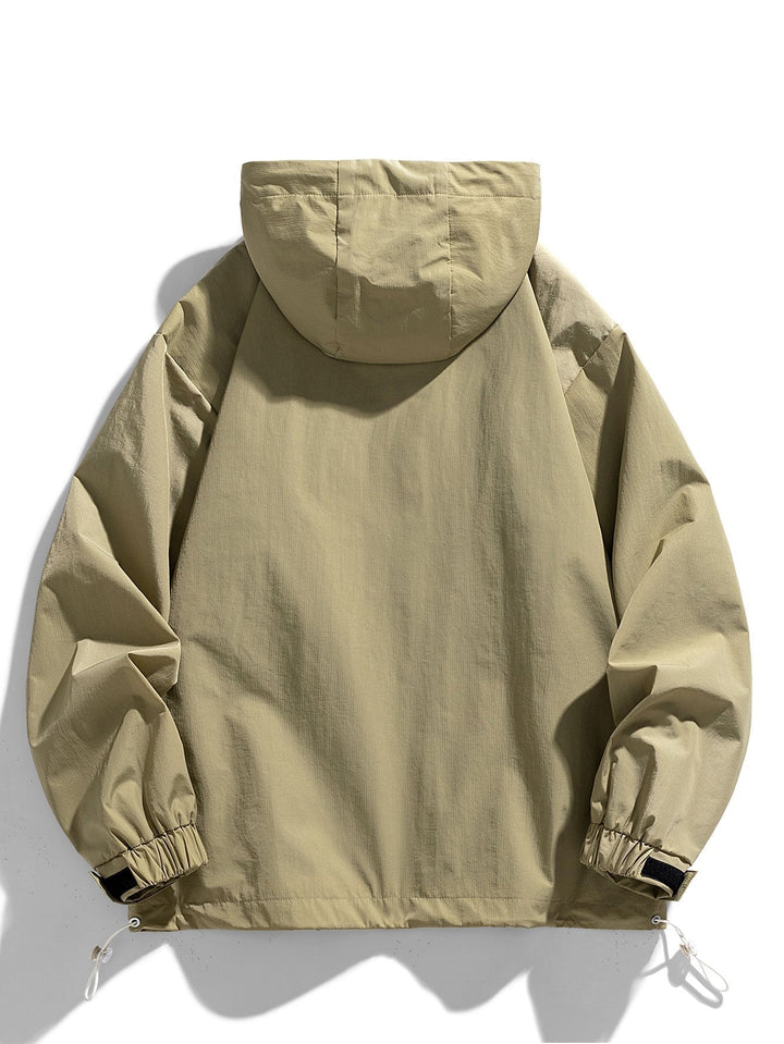 Bart | Nylon windjack met capuchon en halve rits