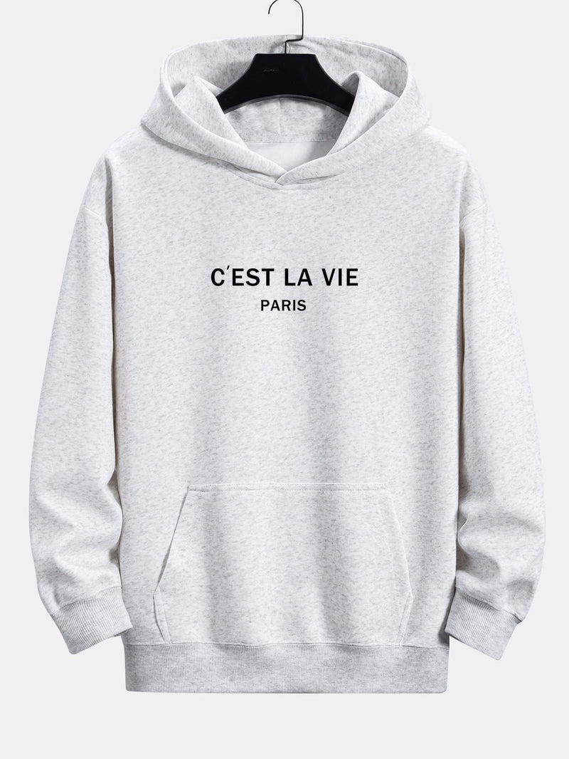 Mick | Hoodie met Parijsprint en relaxte pasvorm