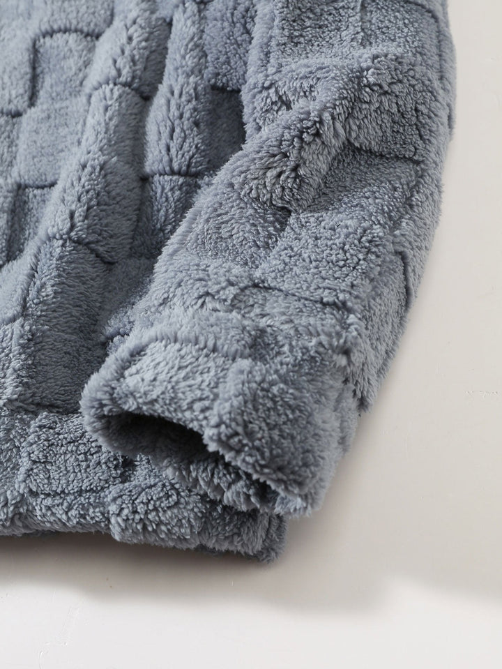 Jort | Teddyhoodie met schaakborddessin en relaxte pasvorm