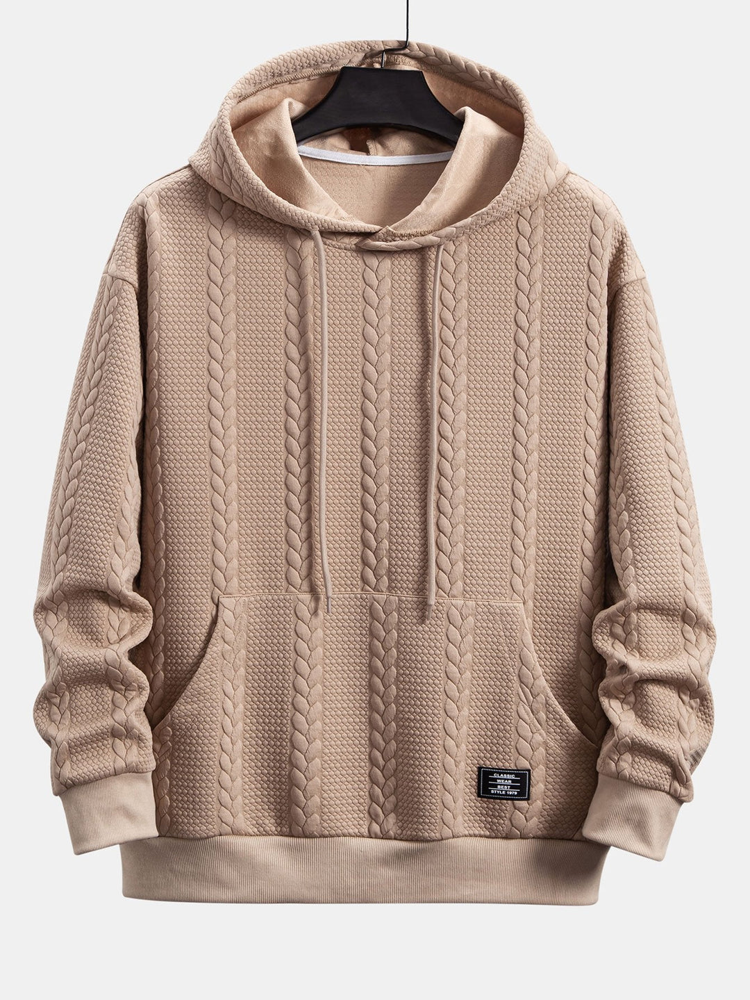Ties | Hoodie met jacquarddessin, tarwemotief en relaxte pasvorm