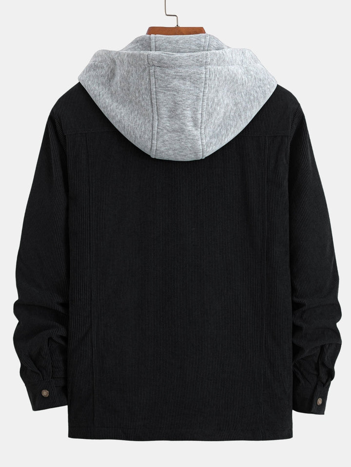 Marco | Gewatteerde corduroy jas met capuchon