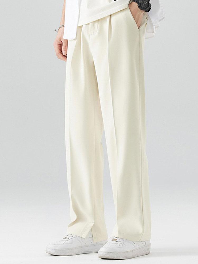 Tijs | Geplooide Pantalon met Split Zoom