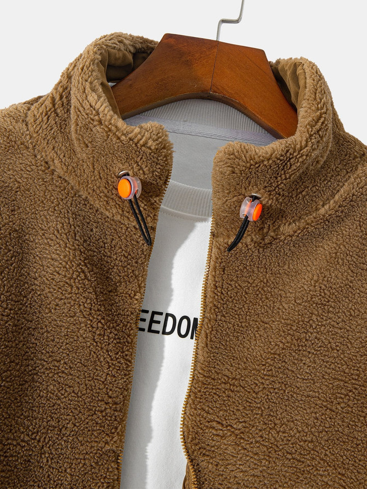 Koen | Gewatteerde teddyfleece jas met rits