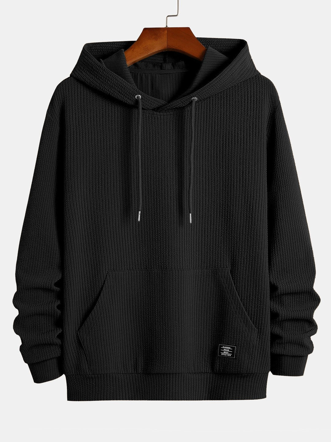 Cornelis | Basic hoodie met ribstructuur