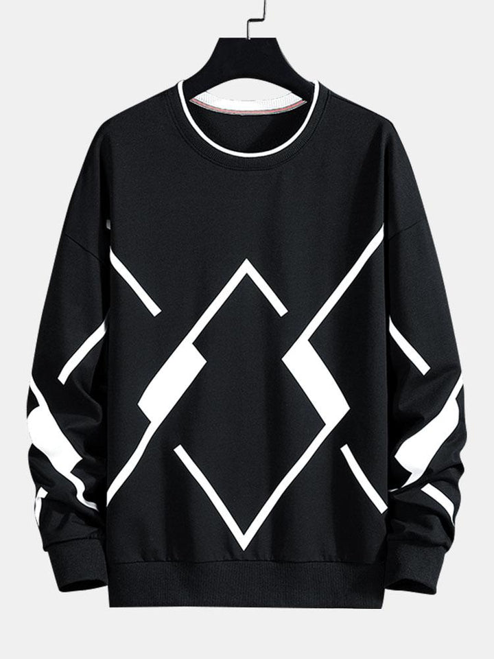 Jacob | Sweater met geometrische print en ronde hals