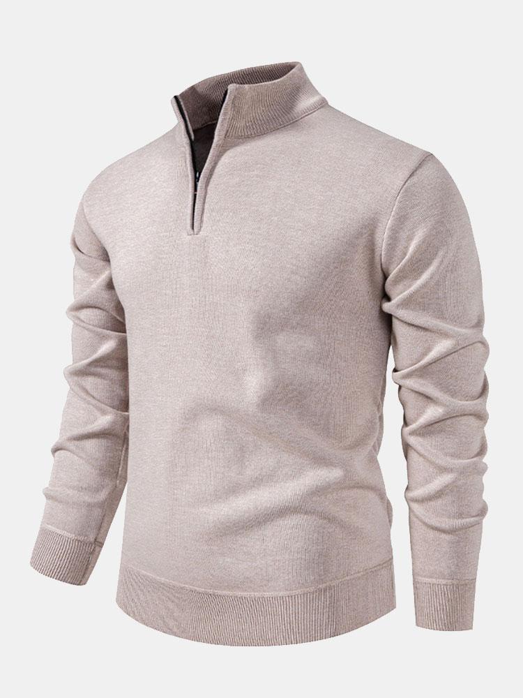 Richard | Relaxed-fit trui met hoge kraag en rits