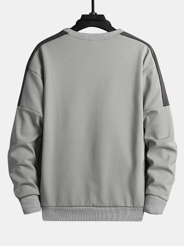 Sam | Sweater met bergprint en ronde hals