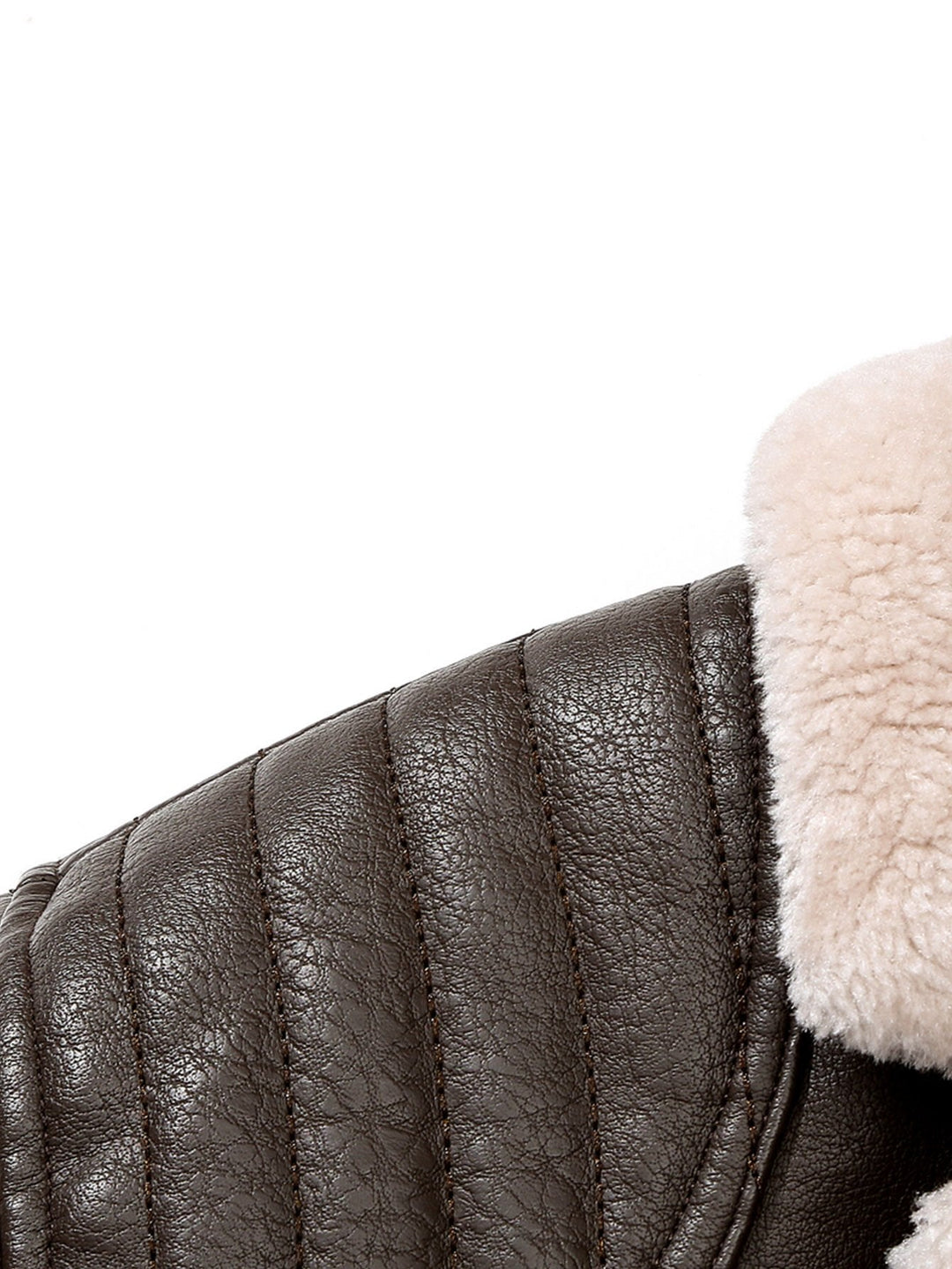 Stef | Blazer van pu-leer met imitatiebontvoering