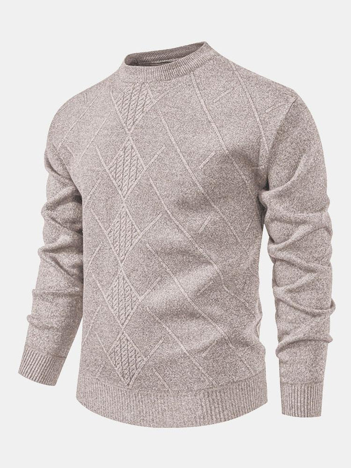 Rens | Trui met geometrisch ruitpatroon