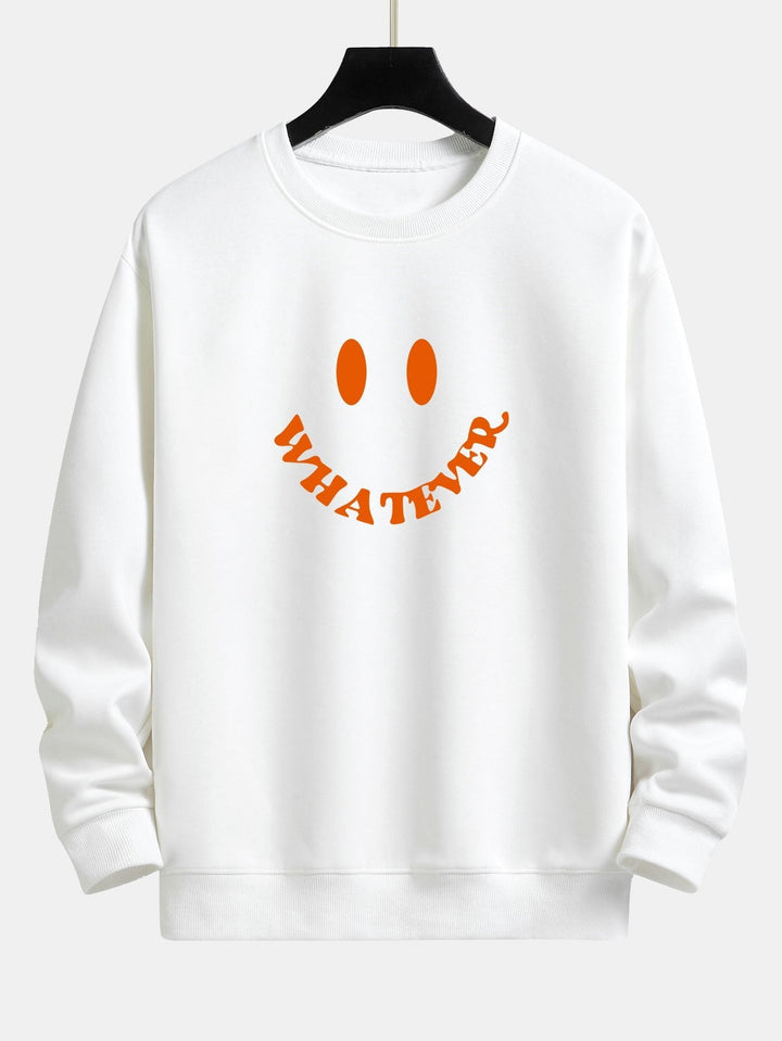 Arjen | Sweater met smiley- en tekstopdruk en relaxte pasvorm