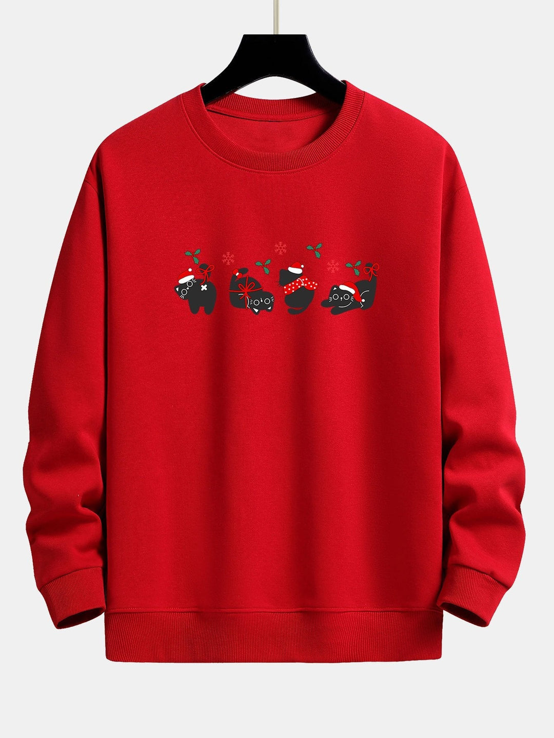Oscar | Kerstsweater met zwarte kattenprint en relaxte pasvorm