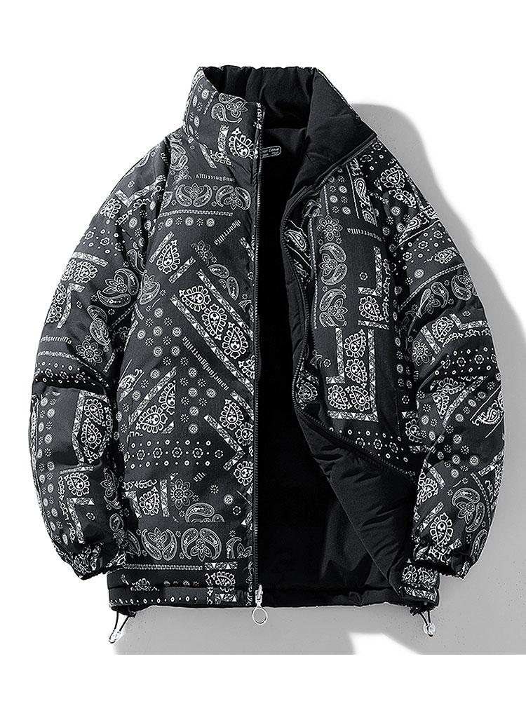 Guus | Omkeerbare puffer jas met paisleyprint
