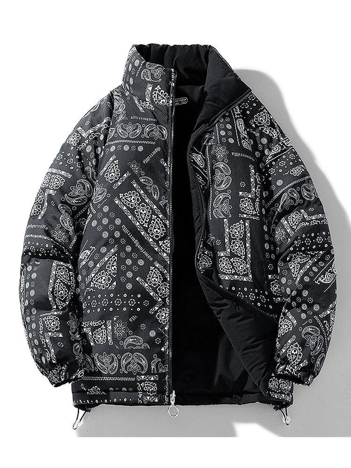 Guus | Omkeerbare puffer jas met paisleyprint