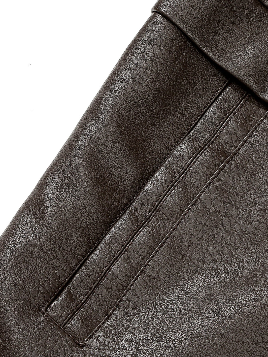 Stef | Blazer van pu-leer met imitatiebontvoering