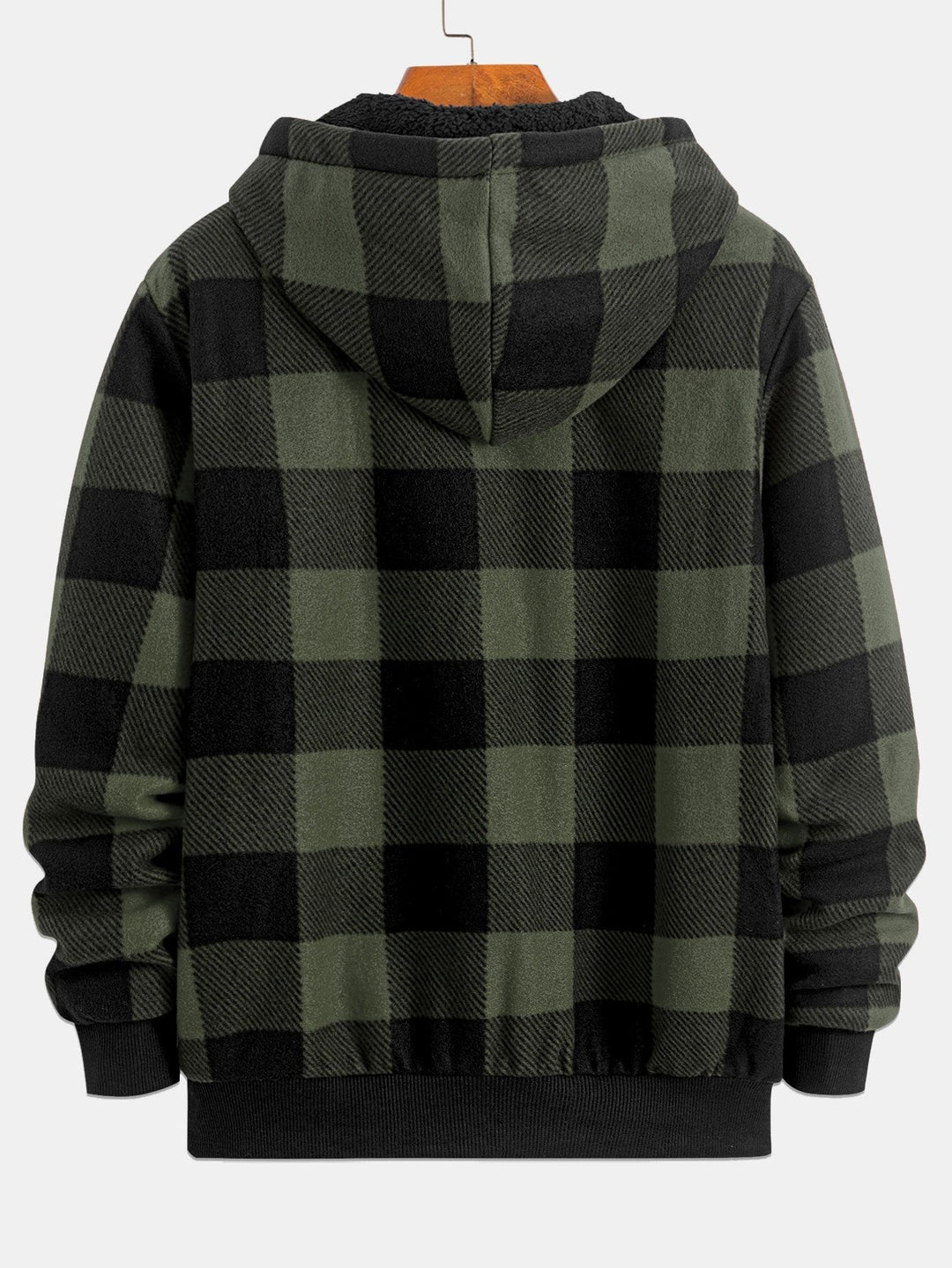 Jochem | Geruite flanellen hoodie met teddyvoering