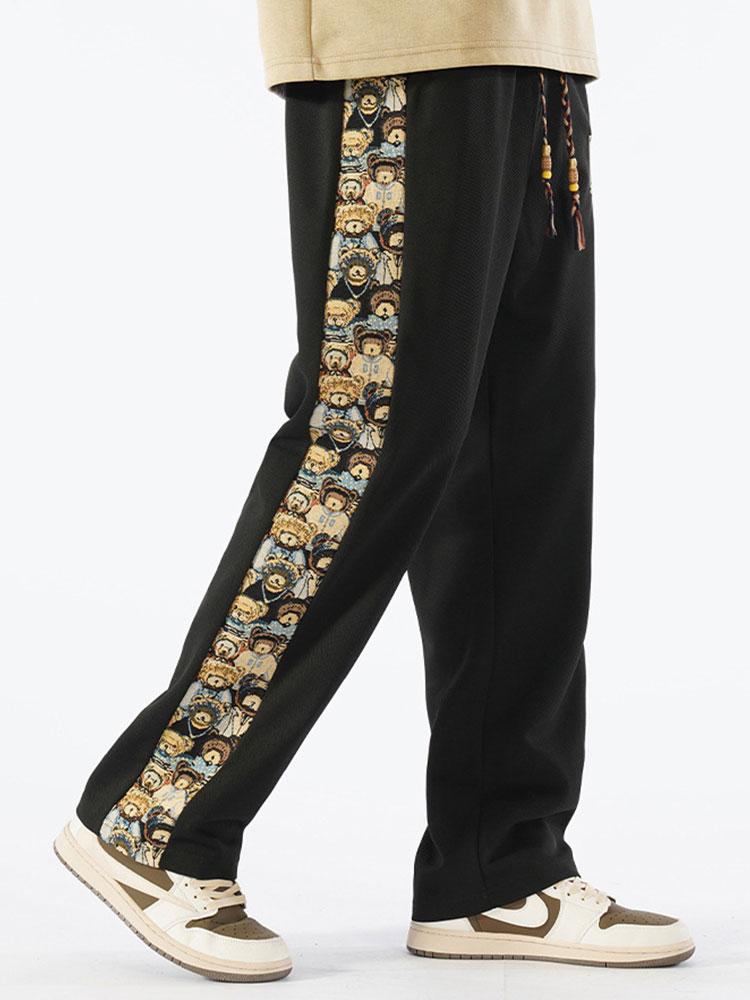 Hidde | Straight Leg Broek met Beer Print