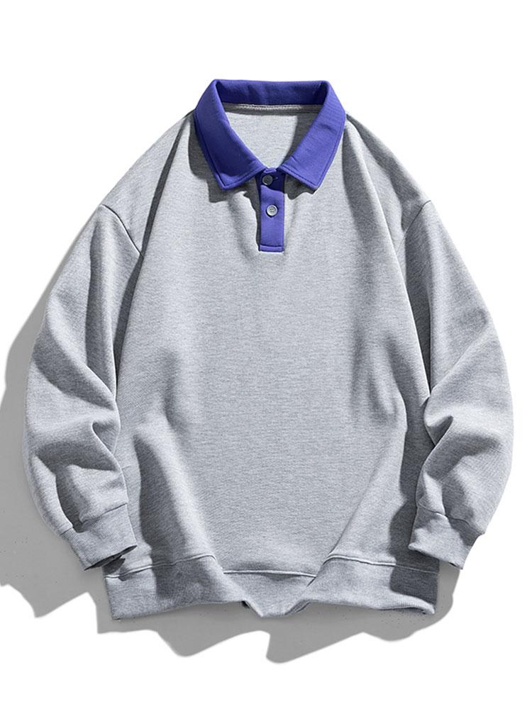 Finn | Polosweater met contrastdetails en wafelstructuur en relaxte pasvorm