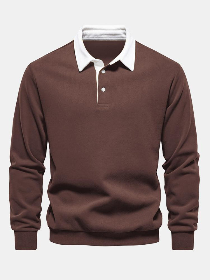 Noud | Sweater met contrastdetails en polokraag