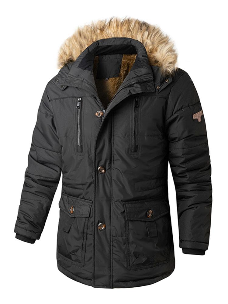 Ronald | Coat met imitatiebontkraag en afneembare capuchon