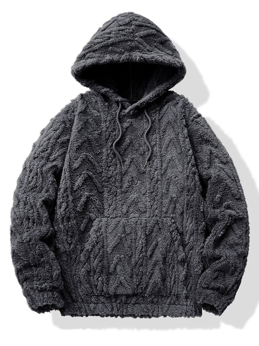 Yme | Teddyhoodie met geometrisch jacquarddessin
