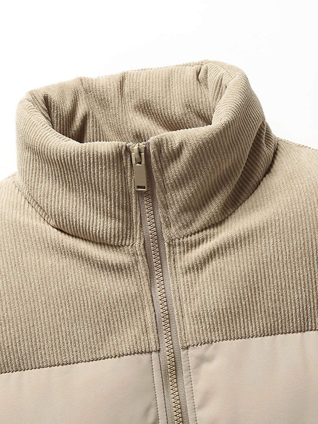 Boris | Corduroy puffer jack met patchwork