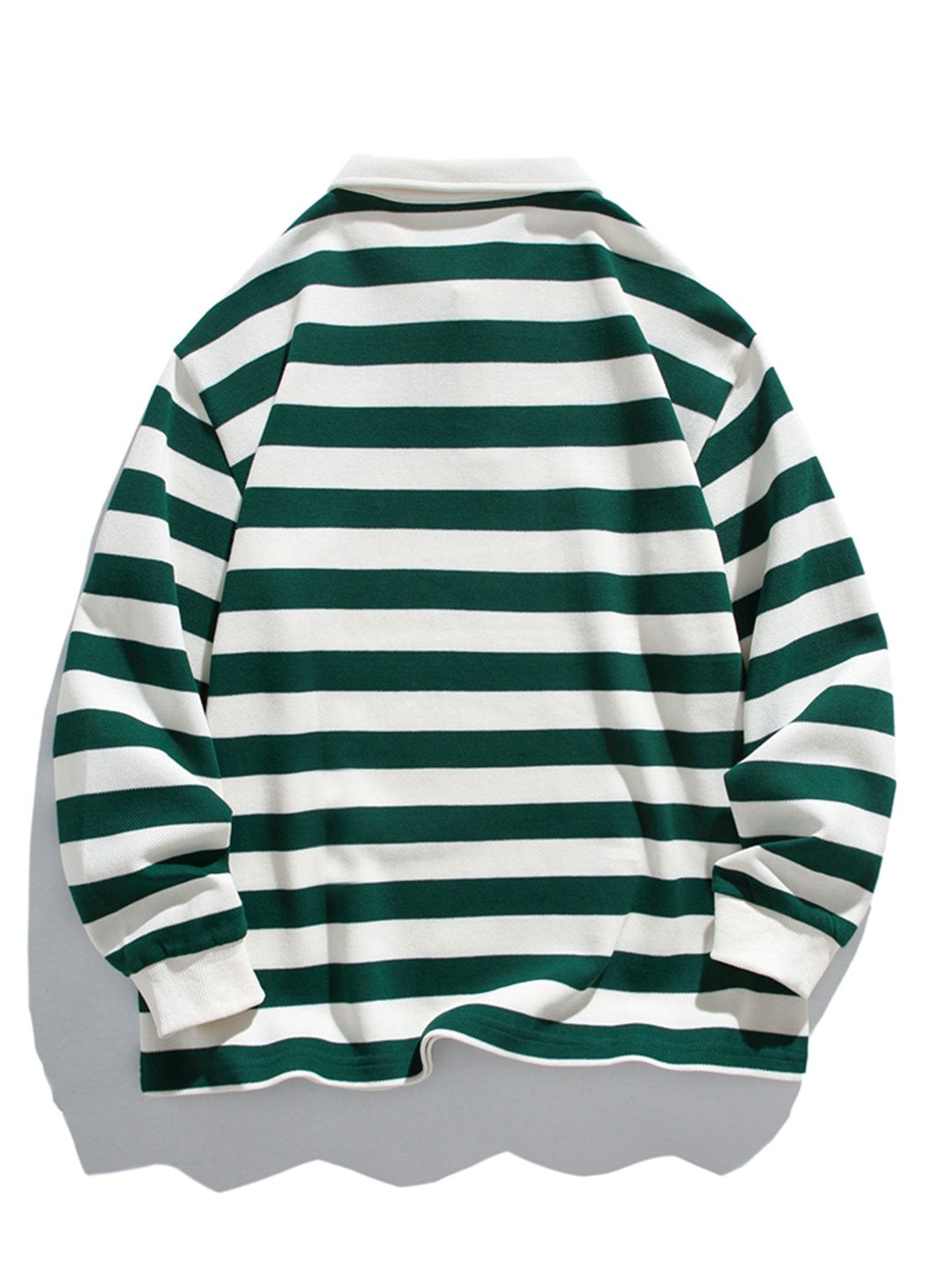 Sebastiaan | Gestreepte polosweater met wafelstructuur en relaxte pasvorm