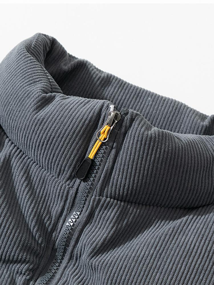Jasper | Corduroy puffer jas met coltrechterkraag