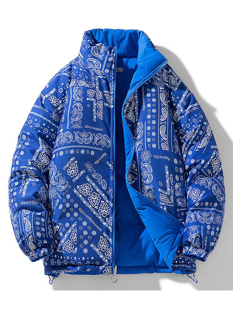 Guus | Omkeerbare puffer jas met paisleyprint