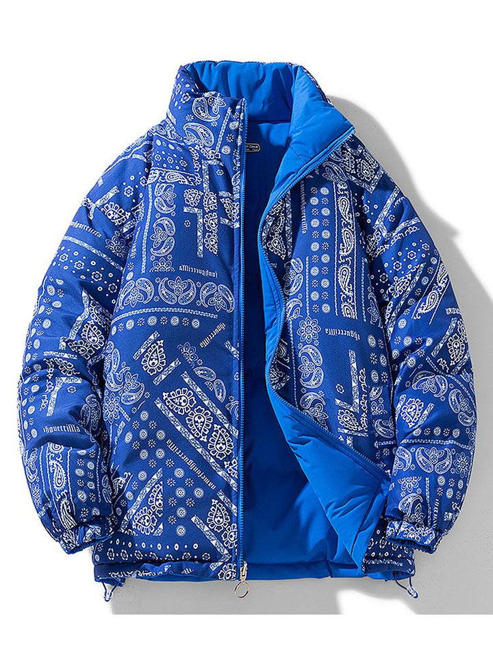 Guus | Omkeerbare puffer jas met paisleyprint