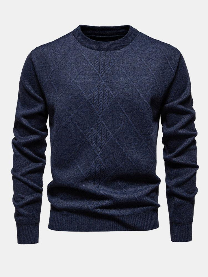 Rens | Trui met geometrisch ruitpatroon