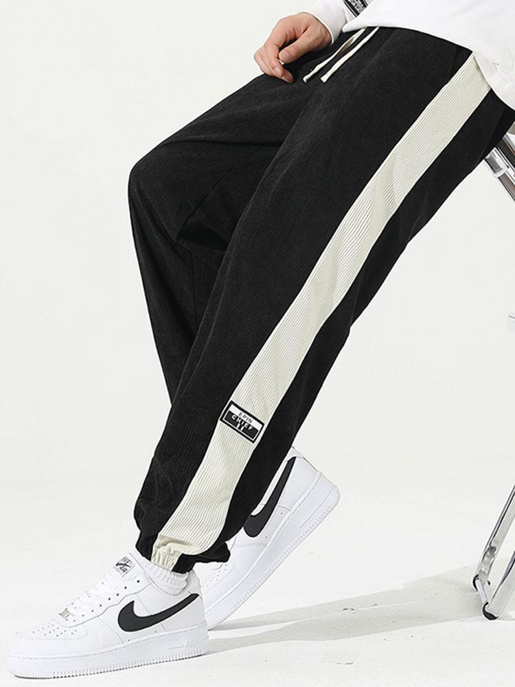 Sam | Corduroy Joggingbroek met Zijstreep
