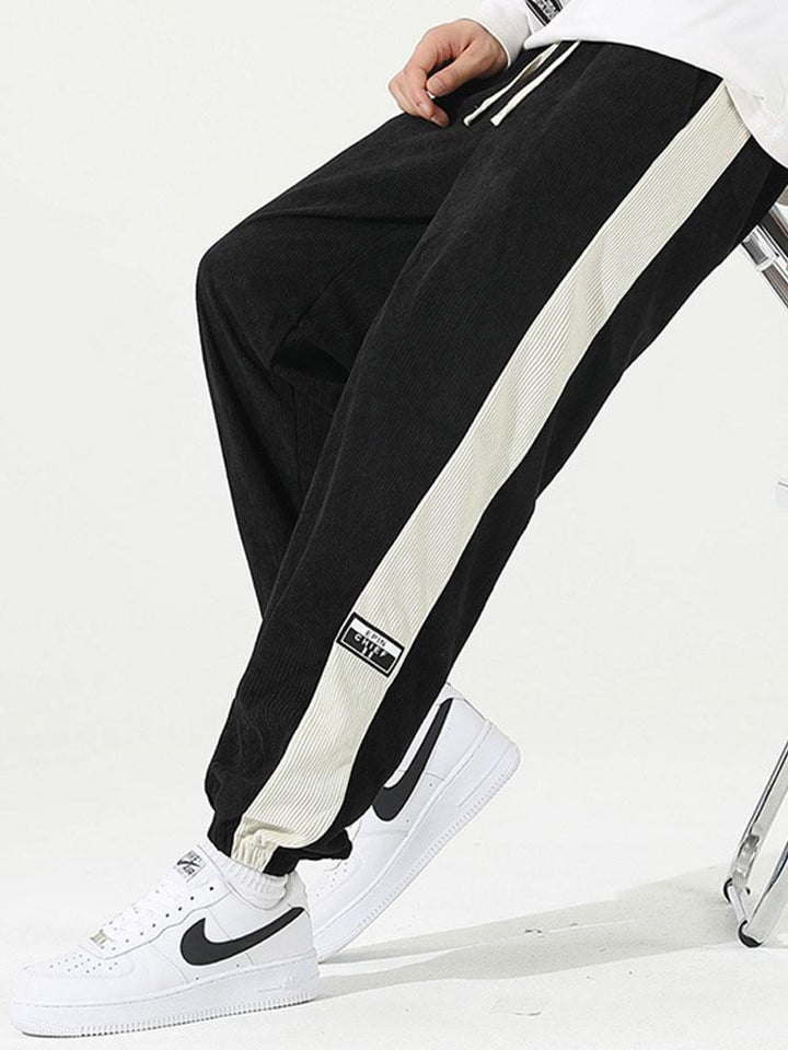 Sam | Corduroy Joggingbroek met Zijstreep