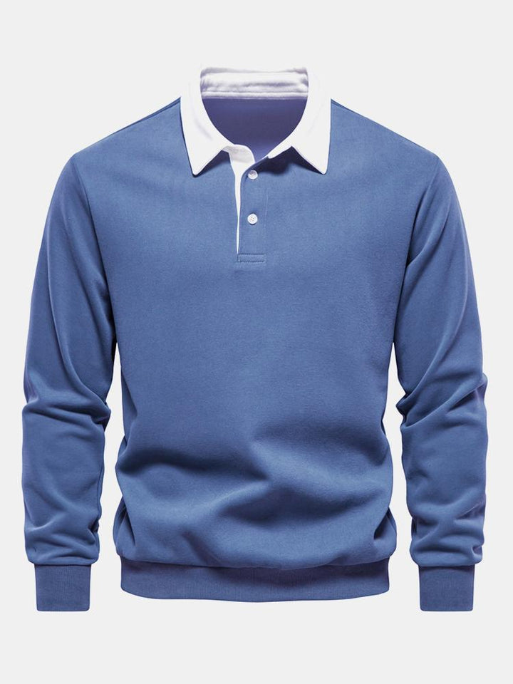 Noud | Sweater met contrastdetails en polokraag