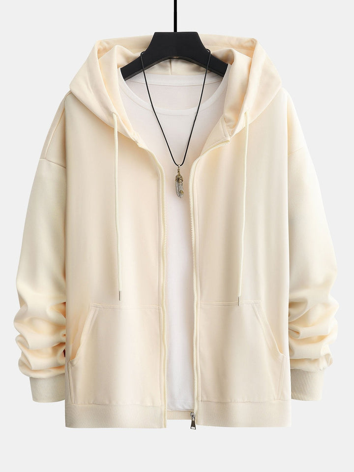 Berend | Basic hoodie met ritssluiting en relaxte pasvorm