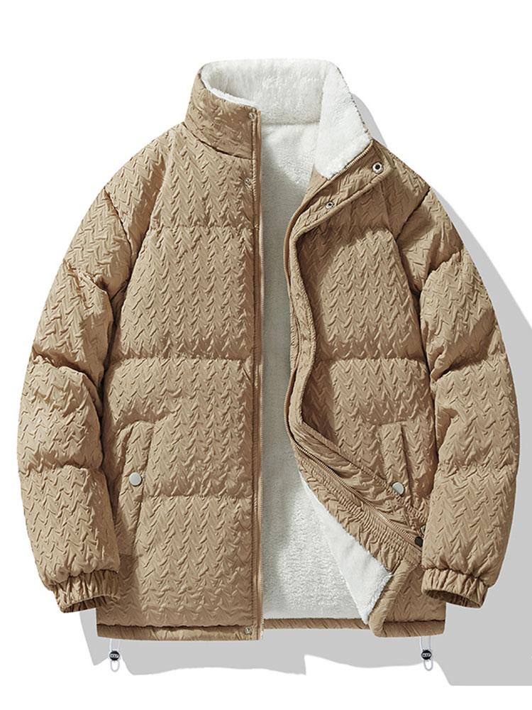 Thijs | Jacquard jas met teddyvoering