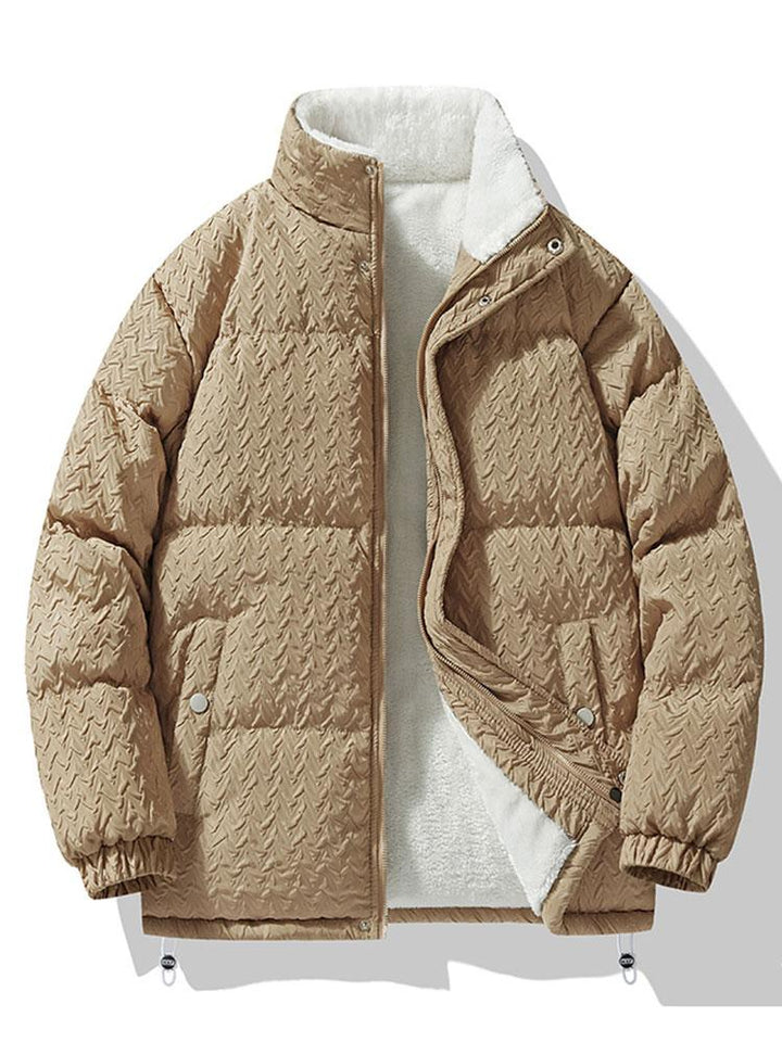 Thijs | Jacquard jas met teddyvoering