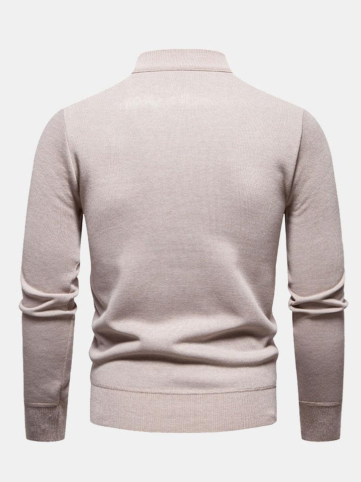 Richard | Relaxed-fit trui met hoge kraag en rits