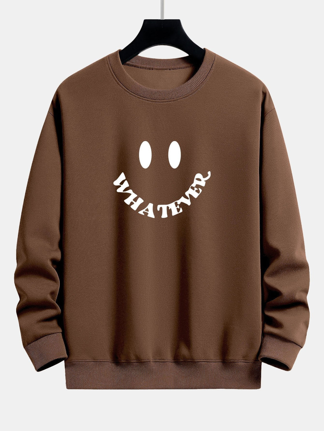 Arjen | Sweater met smiley- en tekstopdruk en relaxte pasvorm