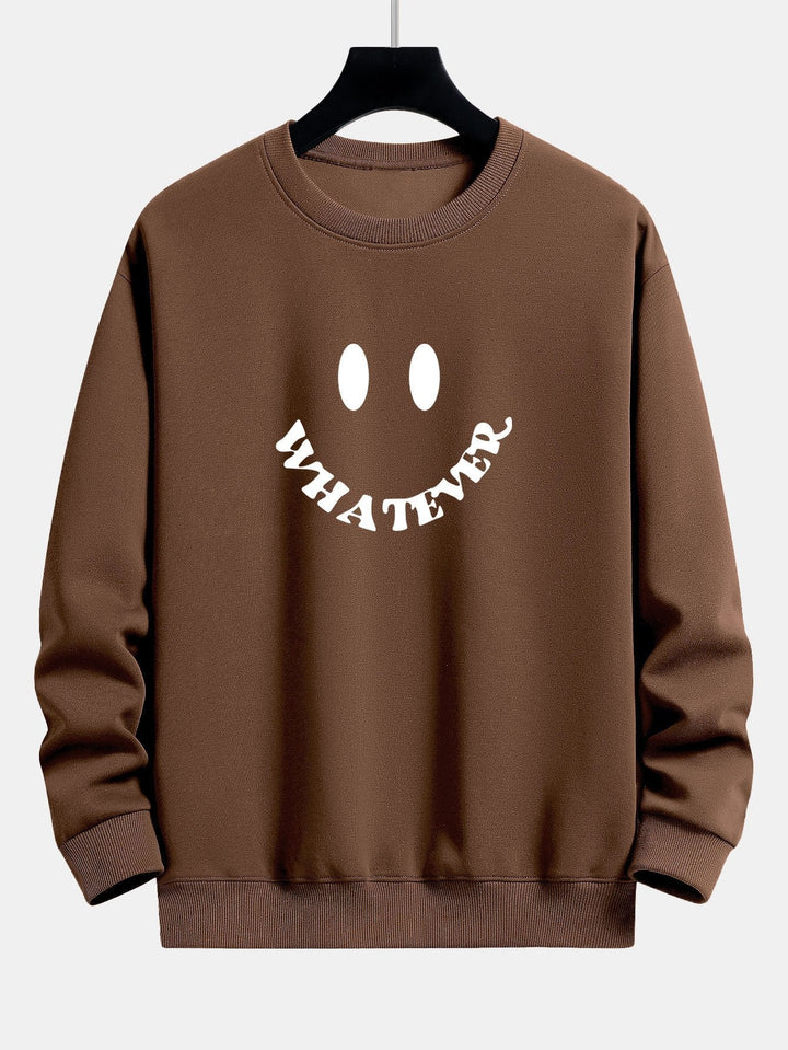 Arjen | Sweater met smiley- en tekstopdruk en relaxte pasvorm