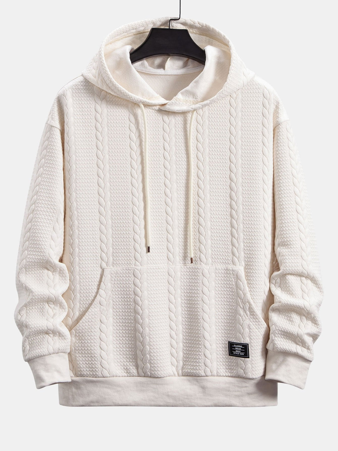 Ties | Hoodie met jacquarddessin, tarwemotief en relaxte pasvorm